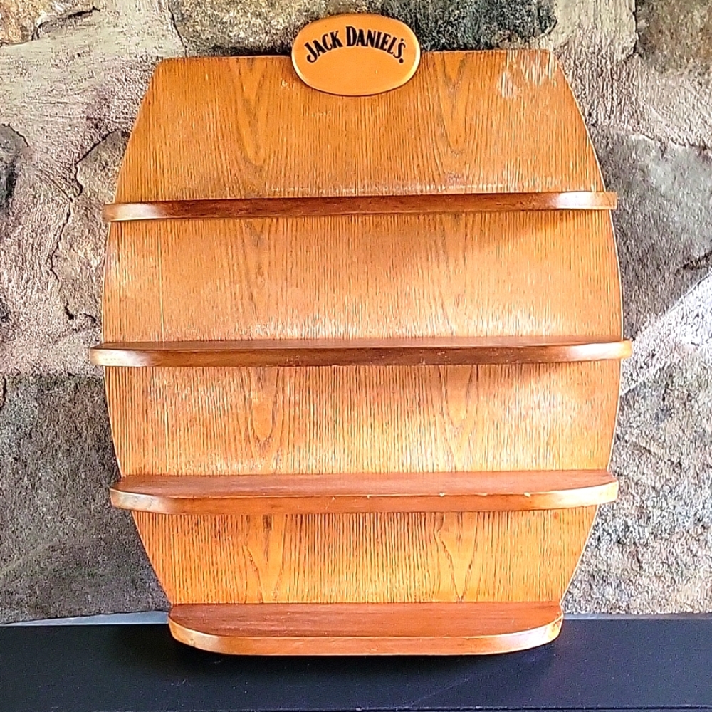 Wood Jack Daniel's Barrel Shot Glass Shelf